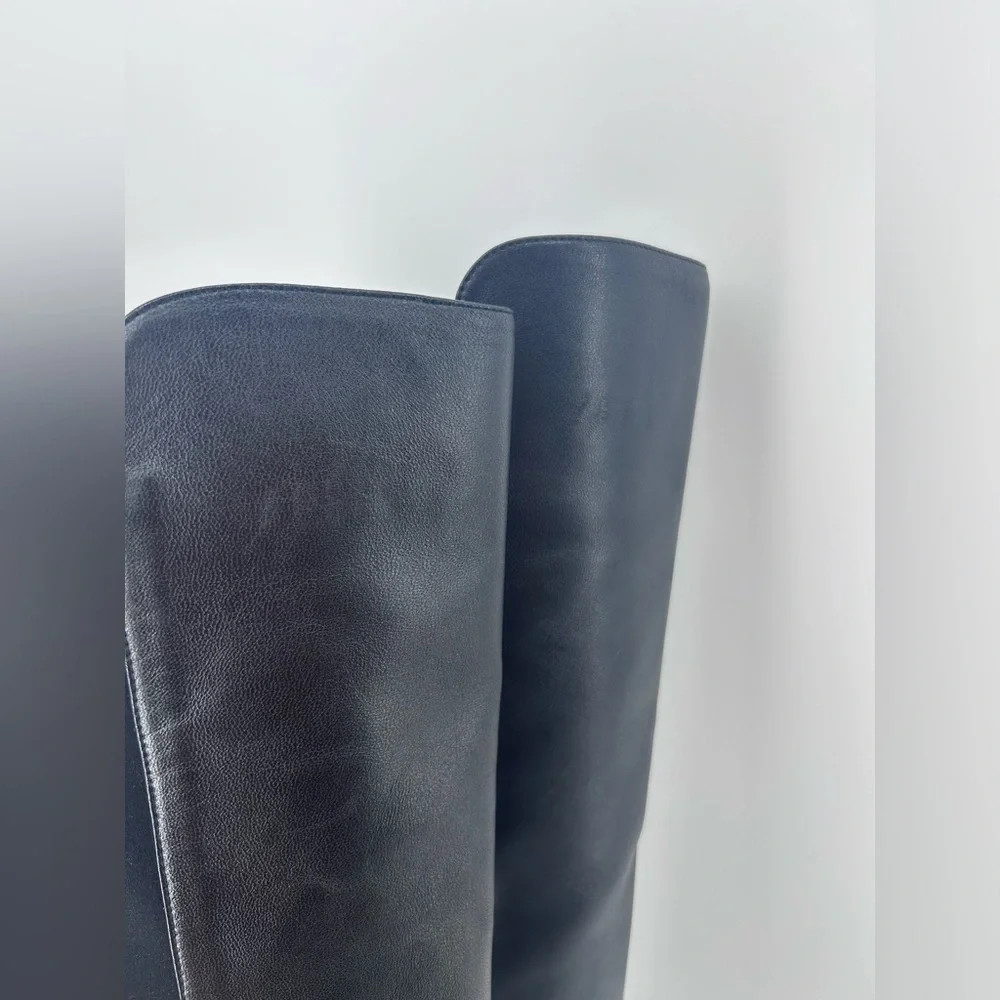 STUART WEITZMAN 5050 BOOT STRETCH LEATHER OVER THE KNEE BLACK 7.5 S4829